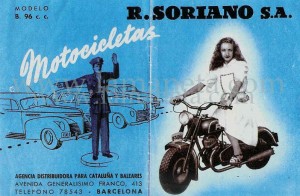 Cartel anunciando la B 96 cc