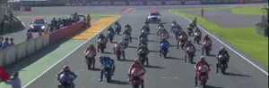Por lo que Rossi salió el último en Valencia.