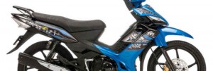 TVS Rockz 125 de 2017, semiautomática, que viene con radio y sistema de sonido integrado.