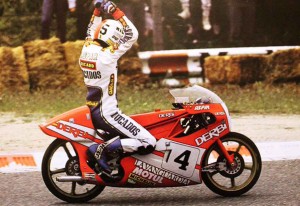 Jorge Martínez "Áspar" y la Derbi en 1986